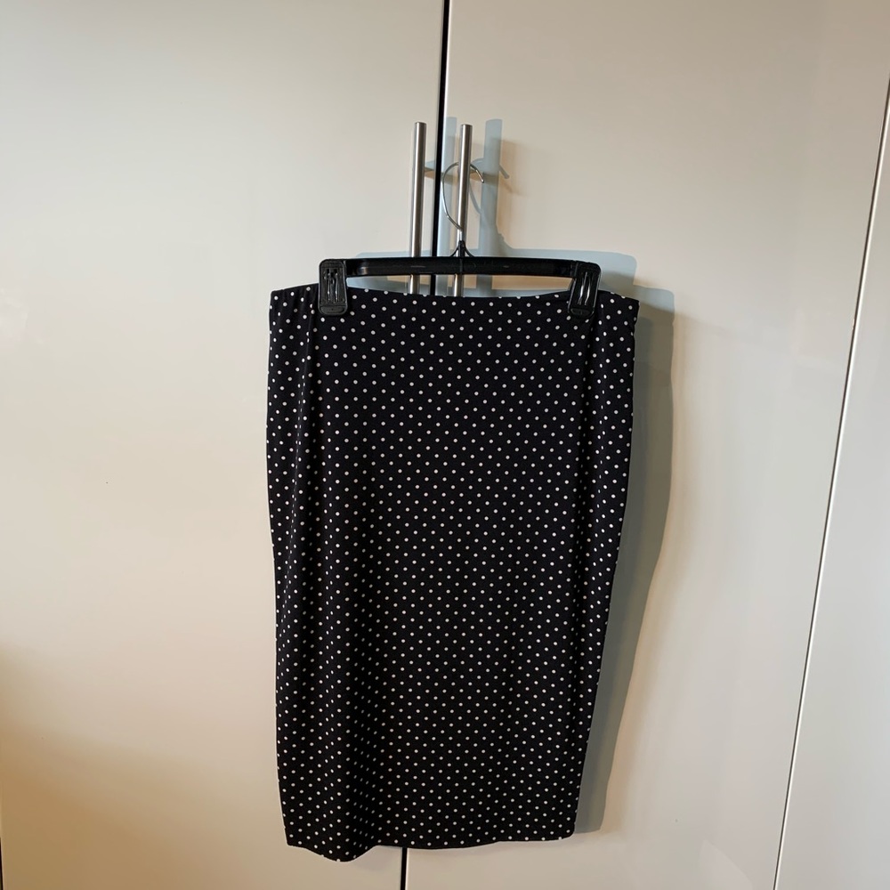 Vince Camuto polka a dot skirt black white Medium pencil fitted body con 20s M - Picture 13 of 16